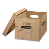 Smoothmove Classic Moving & Storage Boxes, Small, Half Slotted Container (hsc), 15" X 12" X 10", Brown Kraft-blue, 20-carton