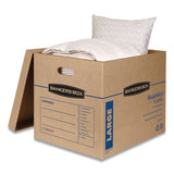 Smoothmove Classic Moving & Storage Boxes, Large, Half Slotted Container (hsc), 21" X 17" X 17", Brown Kraft-blue, 5-carton