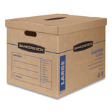 Smoothmove Classic Moving & Storage Boxes, Large, Half Slotted Container (hsc), 21" X 17" X 17", Brown Kraft-blue, 5-carton
