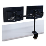 Desk-mount Dual Monitor Arm, Supports 24 Pounds, Black