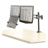 Desk-mount Dual Monitor Arm, Supports 24 Pounds, Black