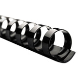 Combbind Standard Spines, 3-8" Diameter, 60 Sheet Capacity, Black, 100-box