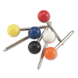 Map Tacks, Plastic, Assorted, 3-8", 100-box