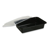 Food Container, 24 Oz, 7.48 X 5.03 X 2.48, Black/clear, Plastic, 150/carton