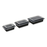 Food Container, 24 Oz, 7.48 X 5.03 X 2.48, Black/clear, Plastic, 150/carton