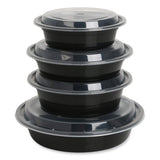 Food Container, 16 Oz, 6.29 X 6.29 X 1.96, Black/clear, Plastic, 150/carton