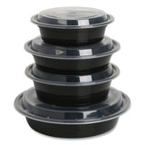 Food Container, 32 Oz, 7.28 X 7.28 X 2.55, Black/clear, Plastic, 150/carton