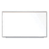 Magnetic Porcelain Whiteboard With Satin Aluminum Frame And Map Rail, 96.53 X 60.47, White Surface, Ships In 7-10 Bus Days