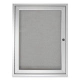 1 Door Enclosed Vinyl Bulletin Board With Satin Aluminum Frame, 36 X 36, Silver Surface, Ships In 7-10 Business Days