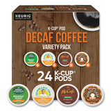 Decaf Variety Coffee K-cups, Assorted Flavors, 0.38 Oz K-cup, 24/box