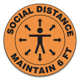 Slip-gard Social Distance Floor Signs, 12 X 12, "one Way Aisle", Blue, 25-pack