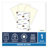 Colors Print Paper, 20lb, 8.5 X 11, Cream, 500-ream