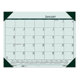 Recycled Ecotones Woodland Green Monthly Desk Pad Calendar, 22 X 17, 2021