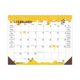 Recycled Honeycomb Desk Pad Calendar, 18.5 X 13, White-multicolor Sheets, Brown Corners, 12-month (jan To Dec): 2023