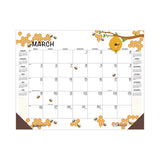 Recycled Honeycomb Desk Pad Calendar, 22 X 17, White-multicolor Sheets, Brown Corners, 12-month (jan To Dec): 2023
