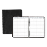 Four-person Group Practice Daily Appointment Book, 11 X 8.5, Black, 2021