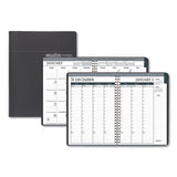 Recycled Wirebound Weekly-monthly Planner, 11 X 8.5, Black Leatherette, 2021