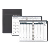 Recycled Wirebound Weekly-monthly Planner, 11 X 8.5, Black Leatherette, 2021