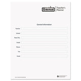 Teacher's Planner, Embossed Simulated Leather Cover, 11 X 8-1-2, Blue