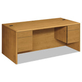 10700 Series Desk, 3-4 Height Double Pedestals, 72w X 36d X 29.5h, Harvest