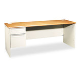 38000 Series Left Pedestal Credenza, 72w X 24d X 29.5h, Mahogany-charcoal