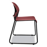Gueststacker High Density Chairs, Mulberry Seat-mulberry Back, Black Base, 4-carton