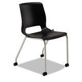 Motivate Four-leg Stacking Chair, Supports Up To 300 Lb, Navy Seat, Regatta Back, Platinum Base, 2-carton