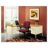 Metro Classic Left Pedestal Desk, 66w X 30d X 29.5h, Mahogany-charcoal