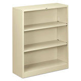 Metal Bookcase, Three-shelf, 34-1-2w X 12-5-8d X 41h, Putty