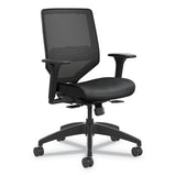 Solve Series Mesh Back Task Chair, Supports Up To 300 Lb, 18" To 23" Seat Height, Bittersweet Seat, Charcoal Back, Black Base