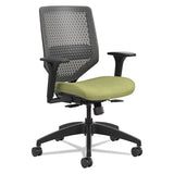 Solve Series Reactiv Back Task Chair, Supports 300 Lb, 18" To 23" Seat Height, Bittersweet Seat, Titanium Back, Black Base