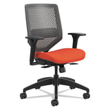 Solve Series Reactiv Back Task Chair, Supports Up To 300 Lb, 18" To 23" Seat Height, Meadow Seat, Titanium Back, Black Base