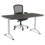 Arc Sit-to-stand Tables, Rectangular Top, 36w X 72d X 30-42h, Gray Walnut-silver