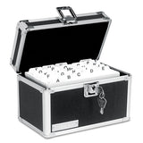 Vaultz Locking Index Card File With Flip Top Holds 350 3 X 5 Cards, Black