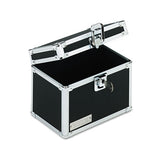 Vaultz Locking Index Card File With Flip Top Holds 450 4 X 6 Cards, Black