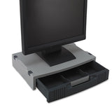 Single-level Monitor Stand W-storage Drawer, 15 X 11 X 3, Light Gray-charcoal