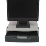 Single-level Monitor Stand W-storage Drawer, 15 X 11 X 3, Light Gray-charcoal