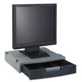 Single-level Monitor Stand W-storage Drawer, 15 X 11 X 3, Light Gray-charcoal