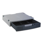 Single-level Monitor Stand W-storage Drawer, 15 X 11 X 3, Light Gray-charcoal
