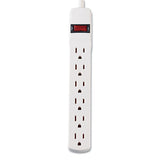 Six-outlet Power Strip, 6 Ft Cord, 1.94 X 10.19 X 1.19, Ivory