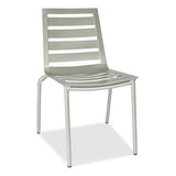 Zarco Series Side Chair, Outdoor-seating, Supports Up To 300 Lb, 18" Seat Height, Silver Seat, Silver Back, Silver Base