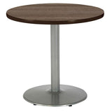 Pedestal Table With Four Navy Kool Series Chairs, Round, 36" Dia X 29h, Studio Teak, Ships In 4-6 Business Days