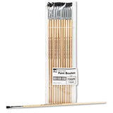 Long Handle Easel Brush, Size 18, Natural Bristle, Flat, 12-pack