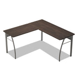 Trento Line L-shaped Desk, 59.13w X 59.13d X 29.5h, Mocha-gray