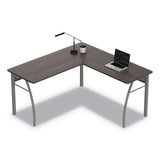 Trento Line L-shaped Desk, 59.13w X 59.13d X 29.5h, Mocha-gray