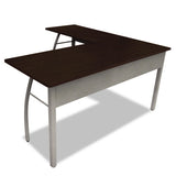 Trento Line L-shaped Desk, 59.13w X 59.13d X 29.5h, Mocha-gray