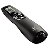 R800 Wireless Laser Presentation Remote W-lcd Display, 100 Ft Range, Matte Black