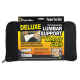 Deluxe Lumbar Support Cushion With Memory Foam, 12.5w X 2.5d X 7.5h, Black