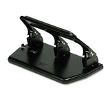 40-sheet Heavy-duty Three-hole Punch, 9-32" Holes, Gel Pad Handle, Black