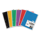 Spiral Notebook, 3 Subjects, Medium-college Rule, Assorted Color Covers, 11 X 8, 120 Sheets